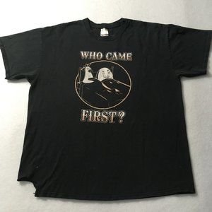 Vintage 90s Who Came First Chicken Or Egg Sex T-Shirt Size XL distressed